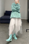 Marc Le Bihan 2590 Collection of Triple Tulle Silk Skirts Handmade in France MLB-2590-BAI White
